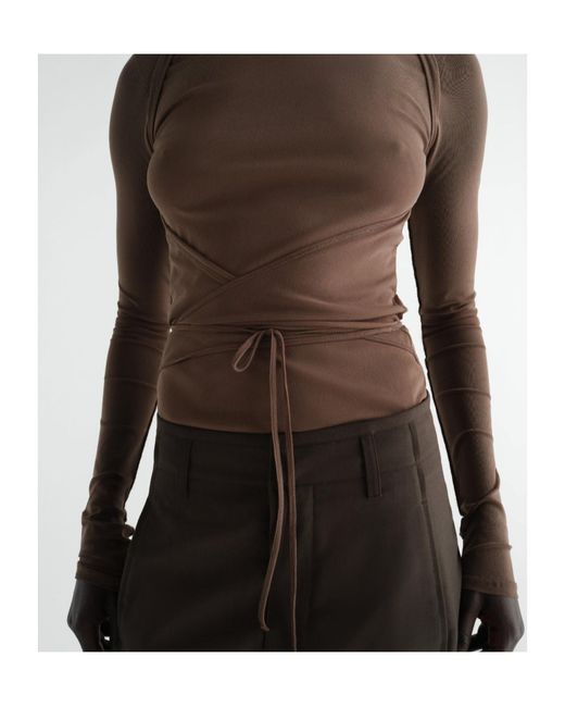 Lemaire Brown Ballerina Wrap Top