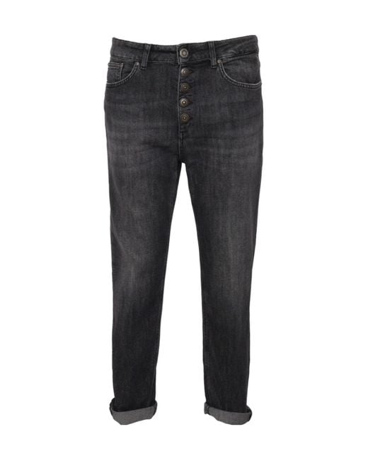 Dondup Gray Koons Button Detailed Jeans