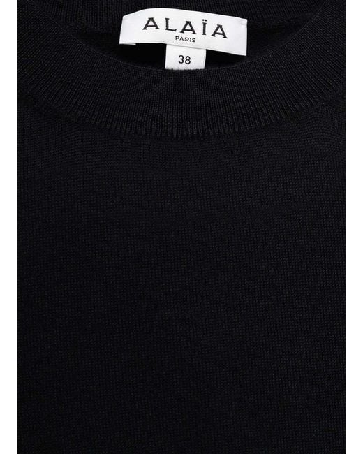 Alaïa Black Alaïa Cropped Knitted Top