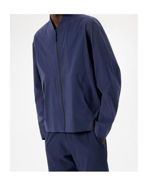 Veilance Blue Diode Zip-Up Bomber Jacket for men