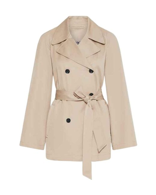 Marella Natural Double-Breasted Trench Coat