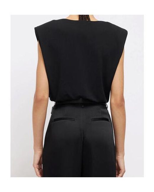 Jonathan Simkhai Black Daton Draped Top