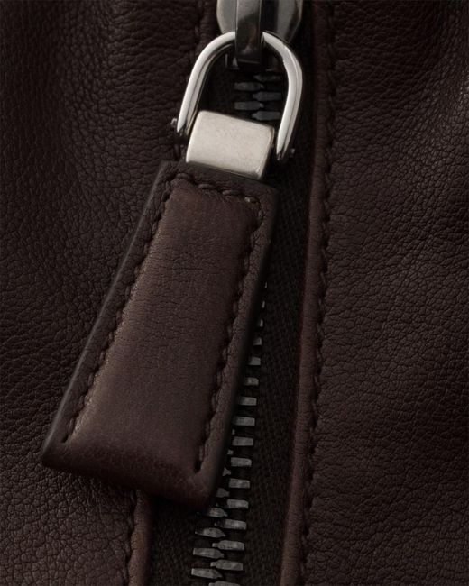 Prada Brown Explore Leather Shoulder Bag for men