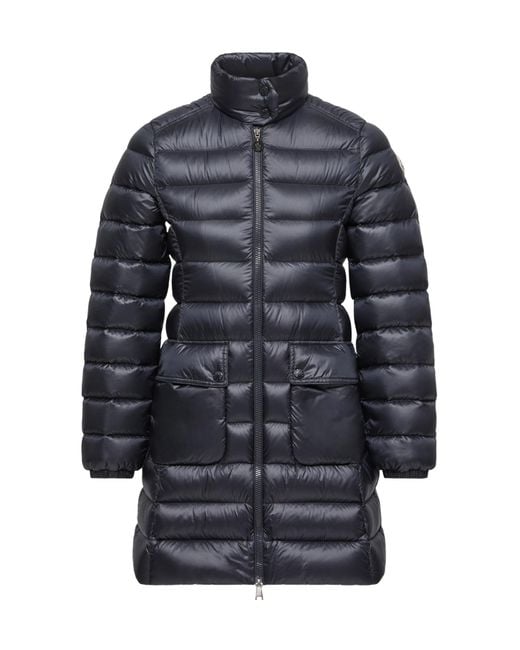 Moncler Blue Genet Long Zip-Up Padded Jacket