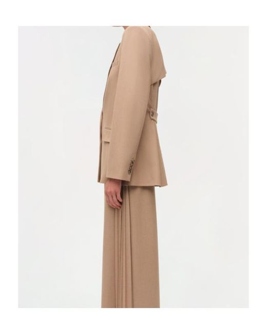 Jonathan Simkhai Brown Moren Pleated Back Blazer