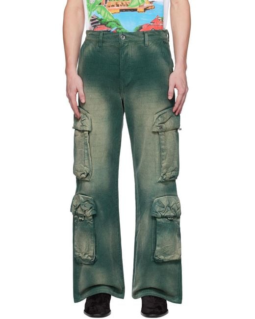 Amiri Green Jacquard Utility Pants for men