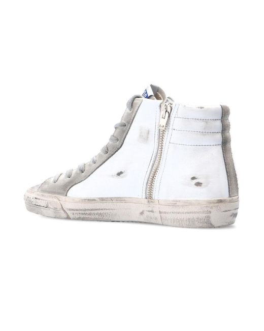 Golden Goose Deluxe Brand White Slide High-Top Sneakers