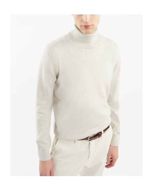 Fay White Wool Turtleneck Sweater for men