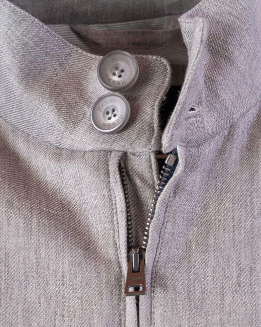 Herno Gray High-Neck Zipped Bomber Jacket for men
