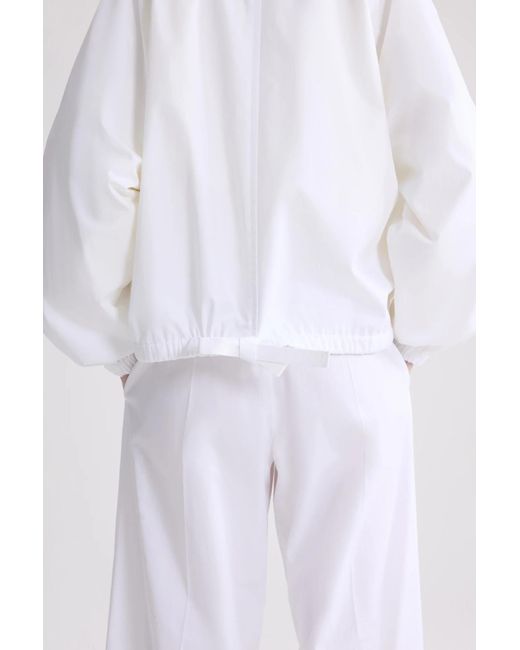 Patou White Zipped Bomber Jacket