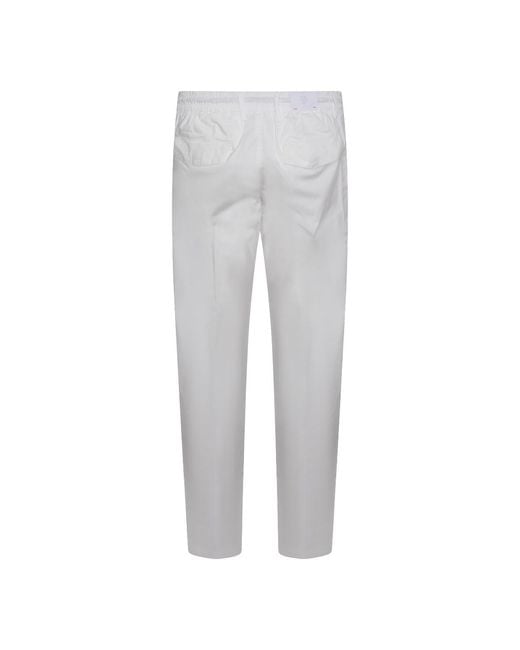 Eleventy Gray Straight-Leg Drawstring Trousers for men