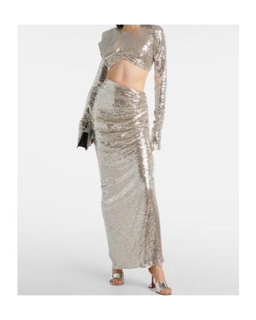 Maticevski White Sequined Crop Top