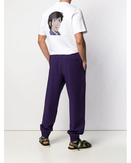 MSGM White Cartoon Printed T-Shirt for men