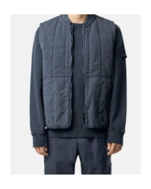 Stone Island Blue Quilted Zip Gilet for men