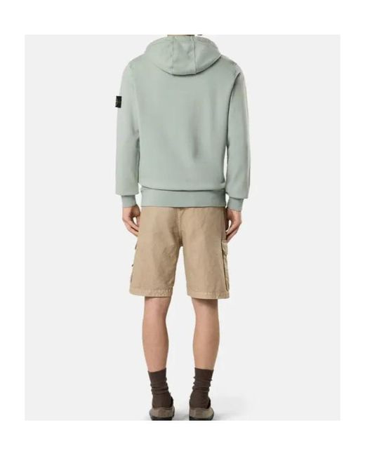 Stone Island Green Zip-Up Hoodie for men