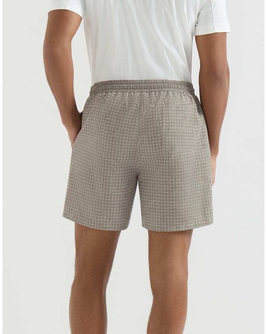 Brunello Cucinelli Gray Floral Print Nylon Swim Shorts for men