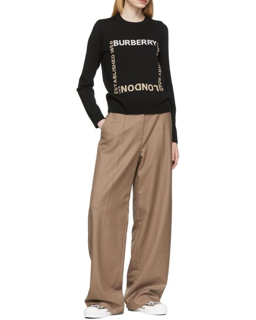 Burberry Black Intarsia-Knit Logo Square Jumper