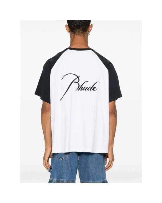 Rhude Black Signature Logo Raglan T-Shirt for men