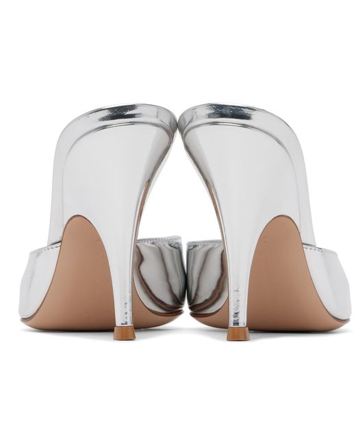Gianvito Rossi White Pointed-Toe High-Heeled Mules
