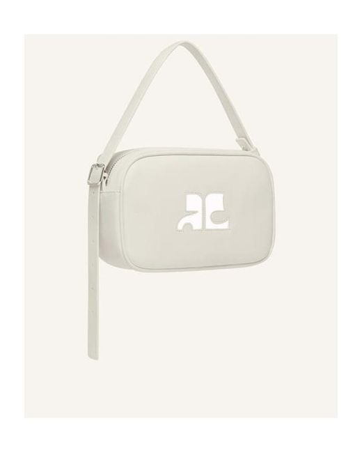Courreges White Courrèges Reedition Logo Patch Zip-Up Shoulder Bag for men