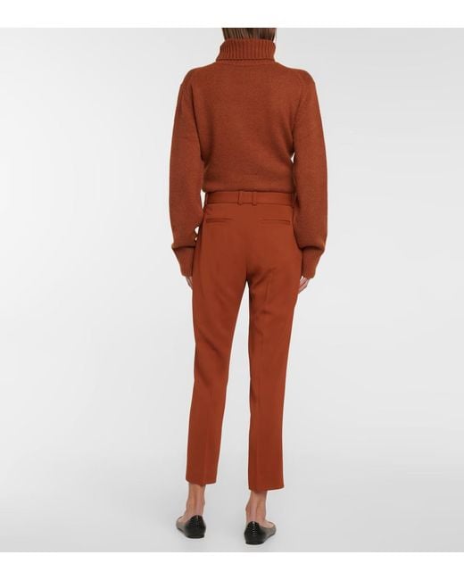 Joseph Brown Diagonal Pleated Casual Pants