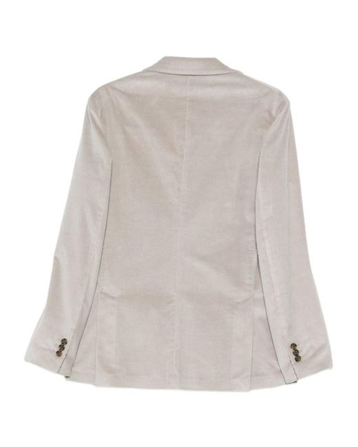 Lardini Gray Single Breasted Corduroy Jacket for men
