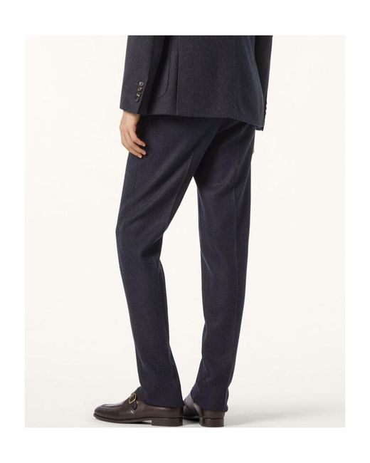 Loro Piana Blue Novalis Belt-Loop Casual Pants for men