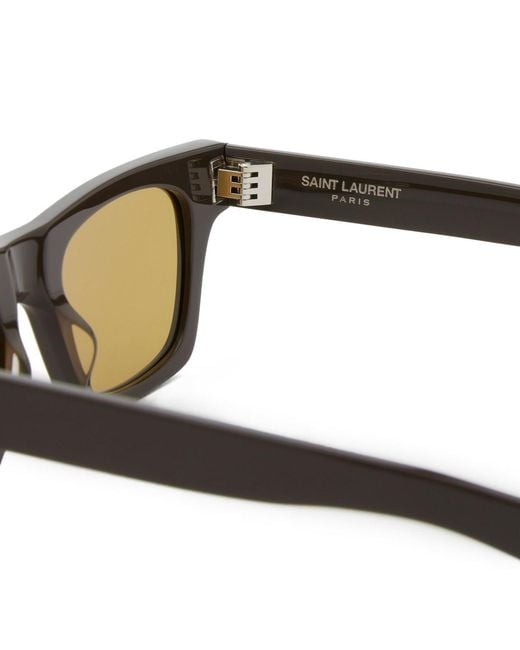 Saint Laurent Metallic Eyewear Rectangular Frame Sunglasses for men