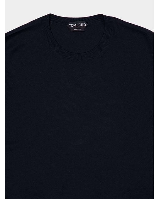 Tom Ford Blue Crewneck Knitted Top for men