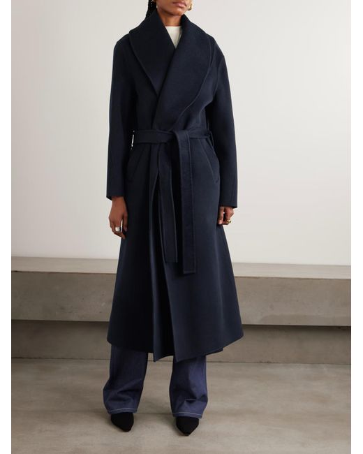 Rohe Blue Signature Double Faced Scarf Coat