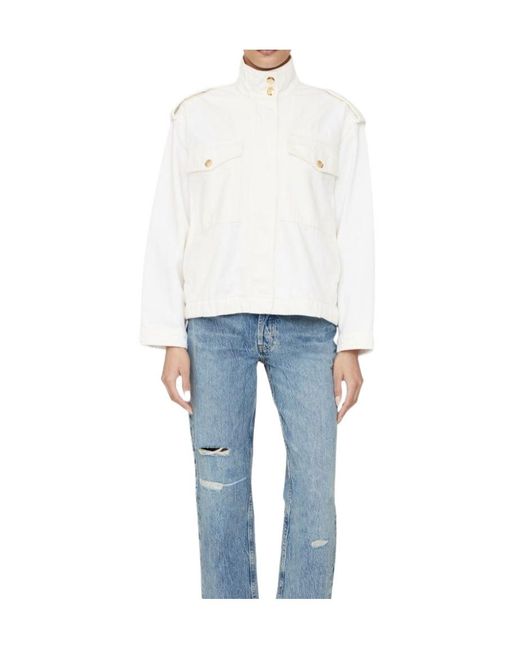 Anine Bing White Audrey Logo-Buttons Jacket