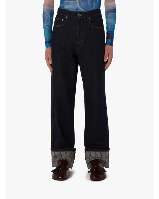J.W. Anderson Black Straight Leg Mid-Rise Jeans for men