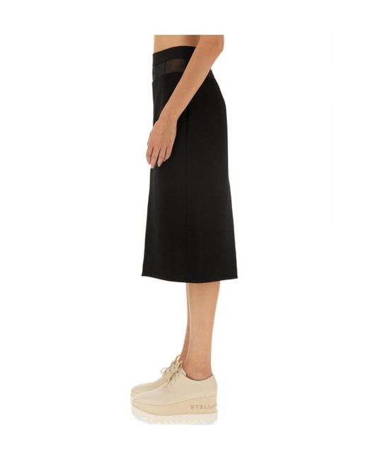 Stella McCartney Black Midi Slit Skirt