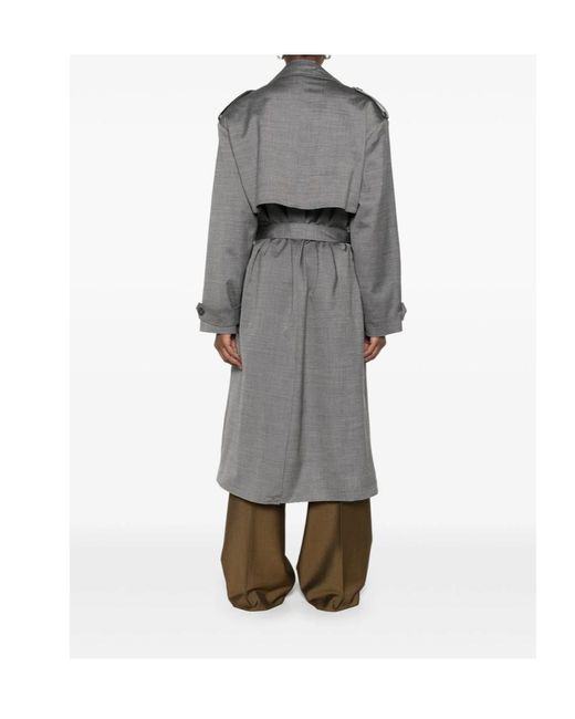 Frankie Shop Gray Long-Sleeved Trench Coat