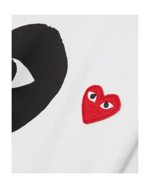 COMME DES GARÇONS PLAY White Logo Print T-Shirt for men