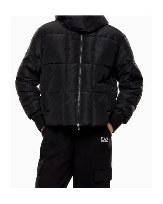 EA7 Black Quilted Insulated Padded Jacket