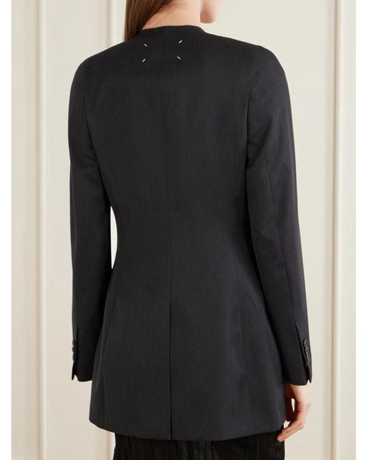 Maison Margiela Blue Tie-Detailed Wool Blazer