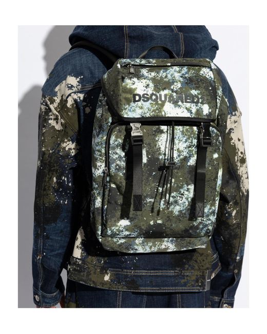 DSquared² Gray Sprayed Effect Backpack for men
