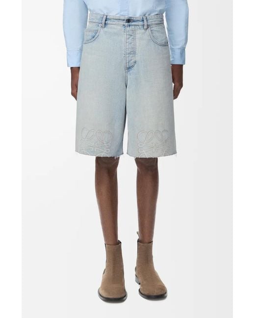 Loewe Blue Denim Shorts for men
