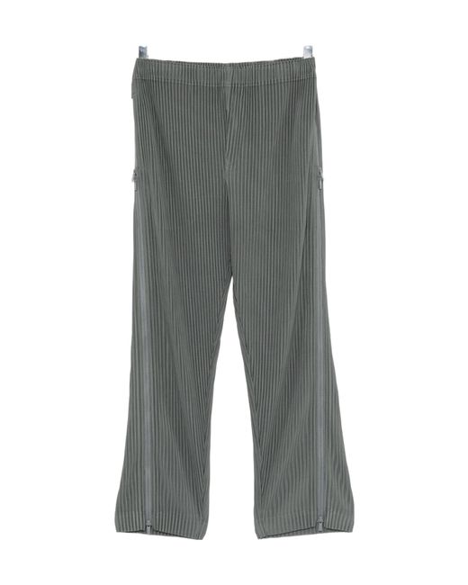 Homme Plissé Issey Miyake Gray Pleated Zip-Detail Trousers for men