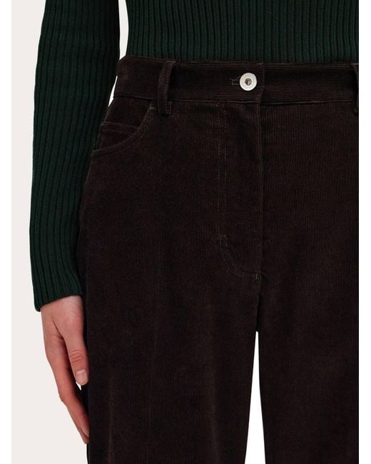 Ferragamo Black Ferragamo Flared Cords Trousers