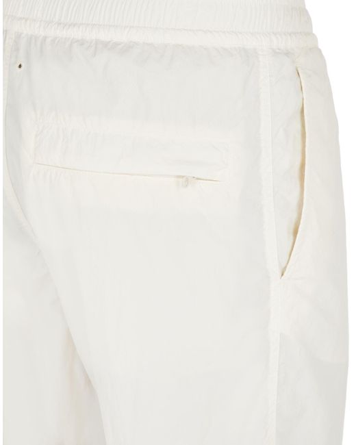 Stone Island White Logo-Print Swim Shorts for men