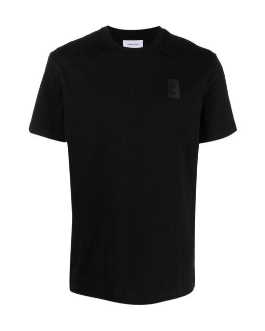 Ferragamo Black Logo Patch Crewneck T-Shirt for men