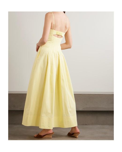Jonathan Simkhai Yellow Maddy Cutout-Detail Midi Dress