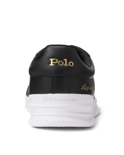 Polo Ralph Lauren Black Solid Color Low Top Trainers for men