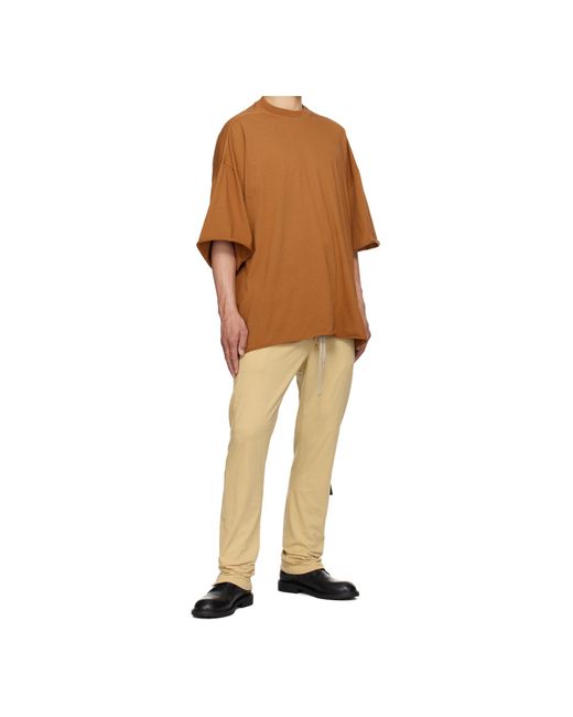 Rick Owens Natural Elastic Waist Casual Pants for men