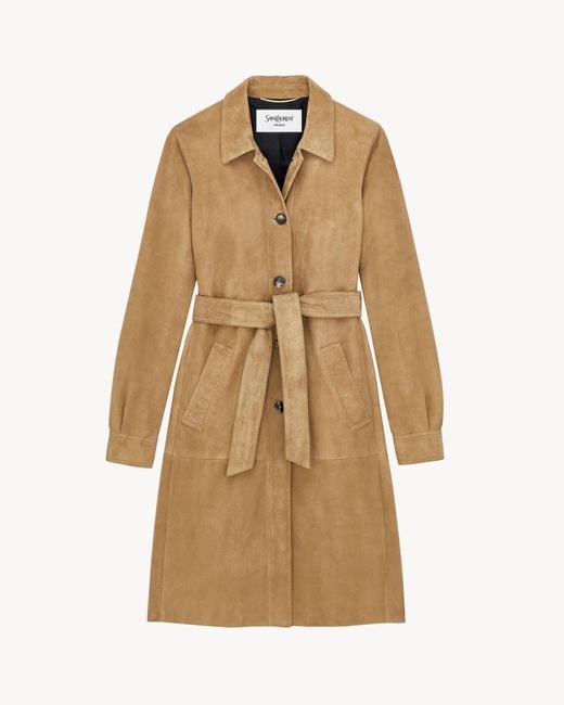 Saint Laurent Natural Long-Sleeved Coat