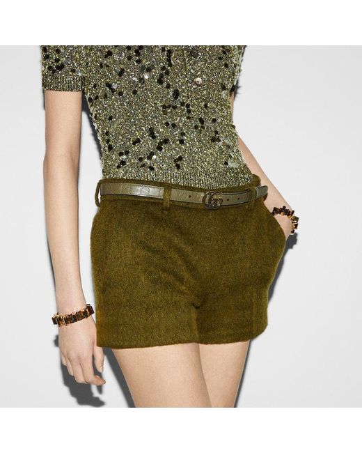Gucci Green Gg Milano Thin Belt