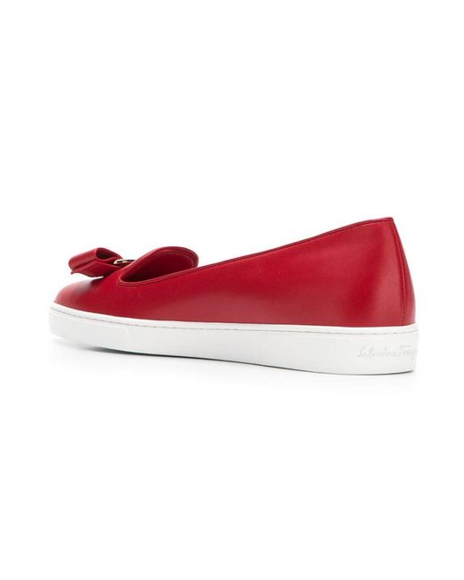 Ferragamo Red Balerina Flats