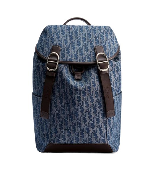 Dior Blue Jett Backpack With Flap for men